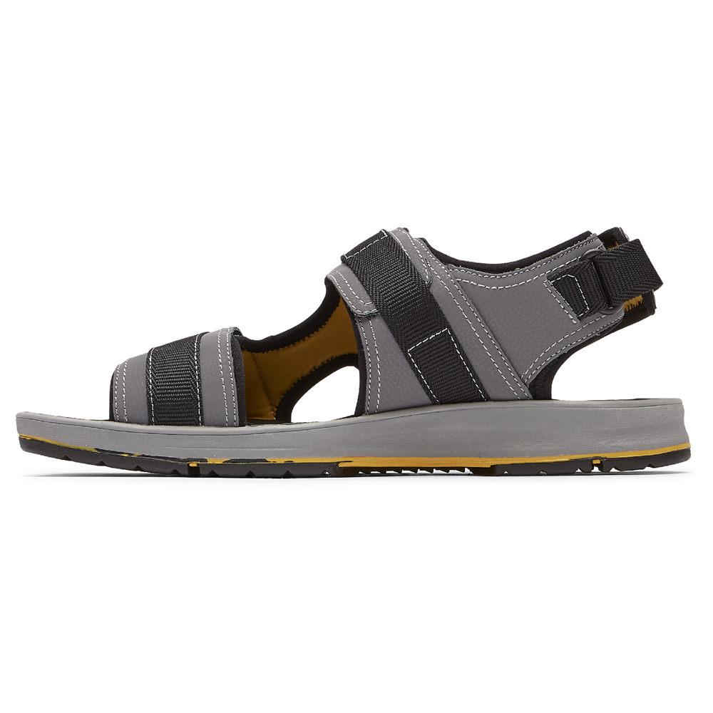 Rockport Sandals For Mens Grey - Lucky Bay Sport 3 Strap - YZ2395670